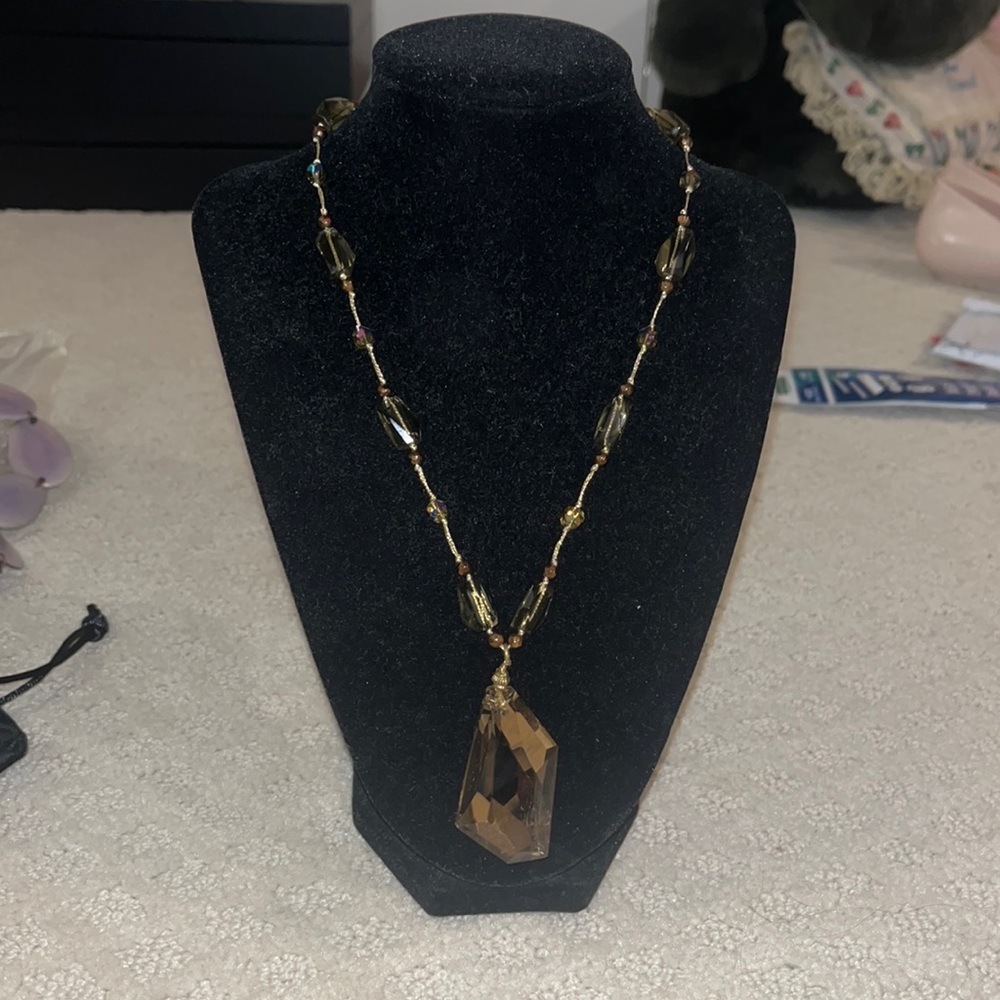 Earthy stone and crystal necklace